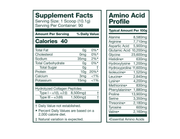 Supplement Facts Panel for 81 servings Organic Collagen 