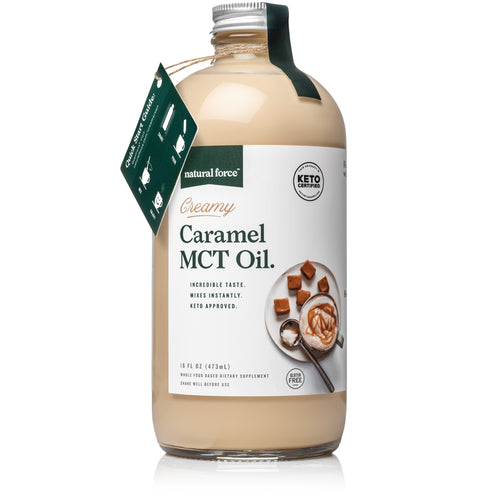 natural force creamy caramel mct oil front 