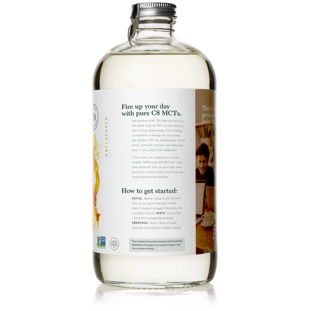 32 ounce natural force organic pure c8 mct oil bottle side
